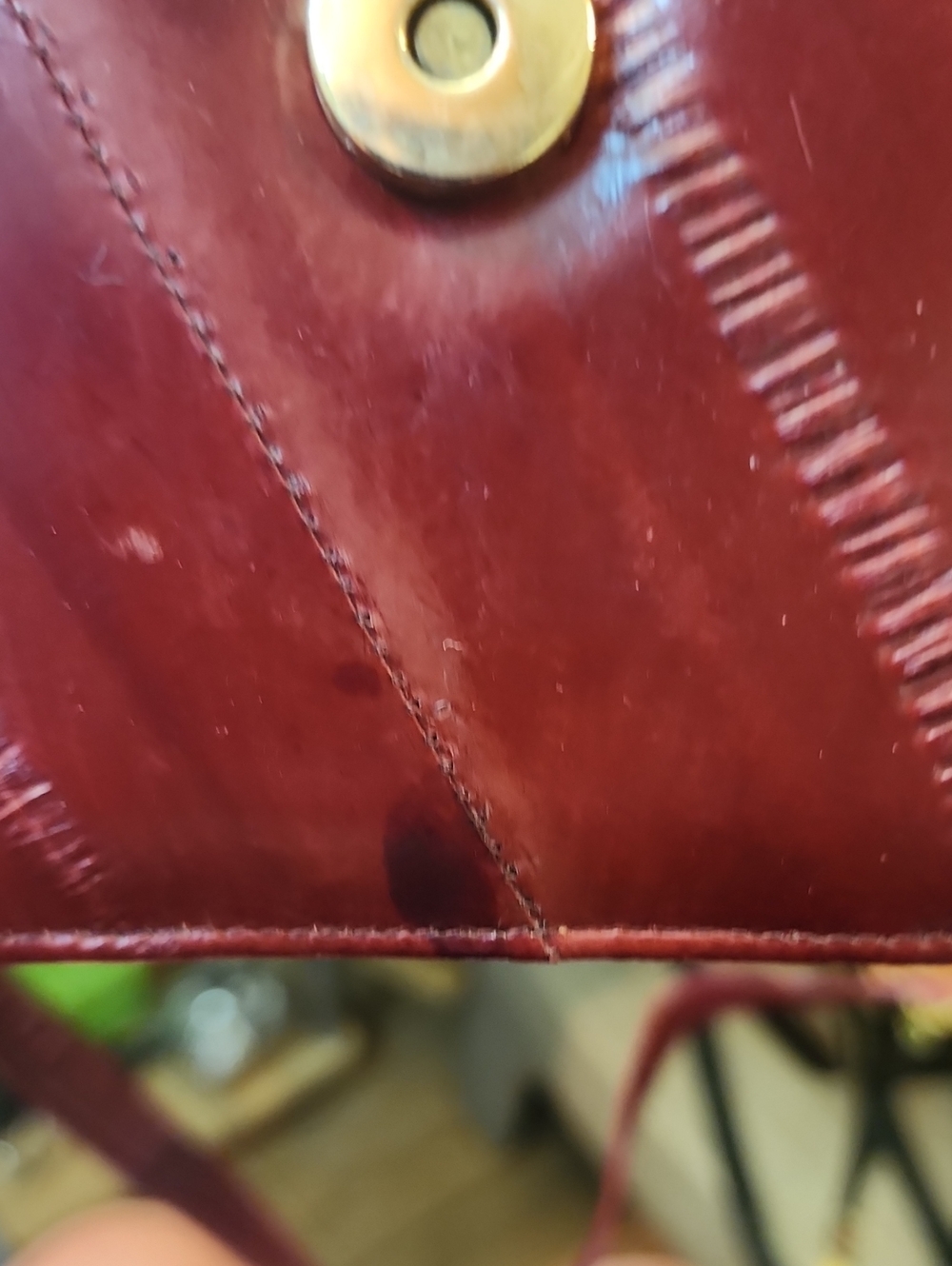 EEL SKIN AND LEATHER PURSE (Royal Huck) - Picture 2 of 6
